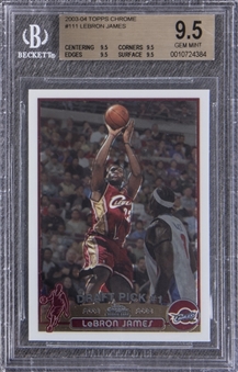 2003/04 Topps Chrome #111 LeBron James Rookie Card – BGS GEM MINT 9.5 True Gem